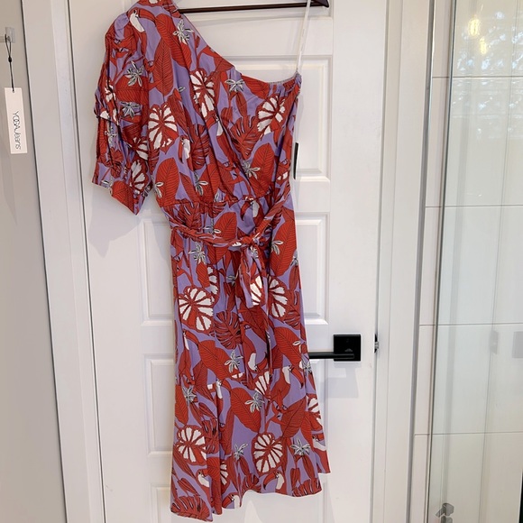 Eloquii Size 18 One Shoulder Fit & Flare Dress - Picture 3 of 6